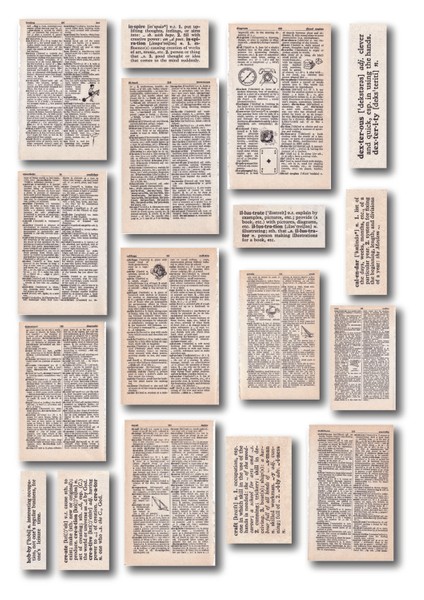 Nostaljik Ingilizce Sözlük Sticker Seti – 1950’LER Ephemera | Junk Journal 62 Parça (4 Sayfa A4) fiyatları