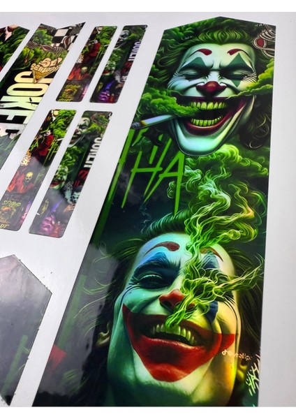 Joker Bisiklet Sticker Seti 12 Parça – Renkli Maşa Kadro Etiketi Hologram modelleri