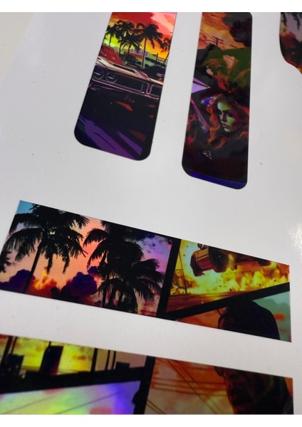 Gta Bisiklet Sticker Seti 9 Parça – Renkli Maşa Kadro Etiketi Hologram fiyatları