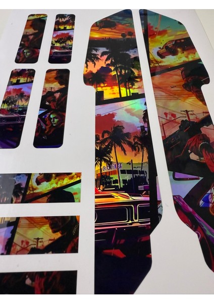 Gta Bisiklet Sticker Seti 9 Parça – Renkli Maşa Kadro Etiketi Hologram fırsatları