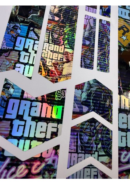 Gta Bomb Bisiklet Sticker Seti 12 Parça – Renkli Maşa Kadro Etiketi Hologram fiyatları