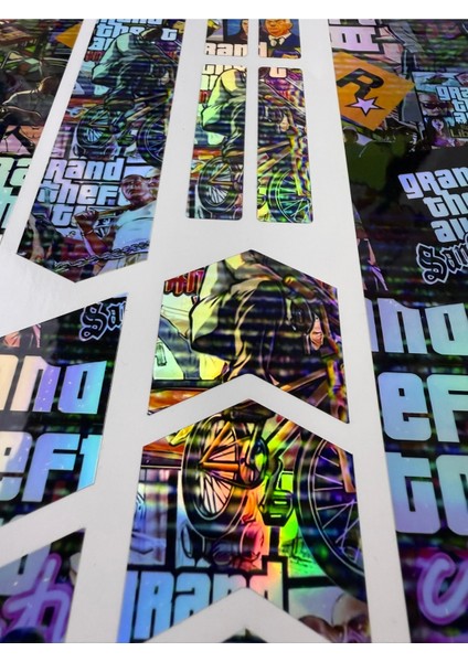 Gta Bomb Bisiklet Sticker Seti 12 Parça – Renkli Maşa Kadro Etiketi Hologram fırsatları