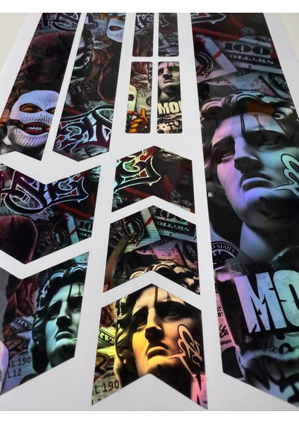 Gangsta Bisiklet Sticker Seti 12 Parça – Renkli Maşa Kadro Hologram Etiket fiyatları