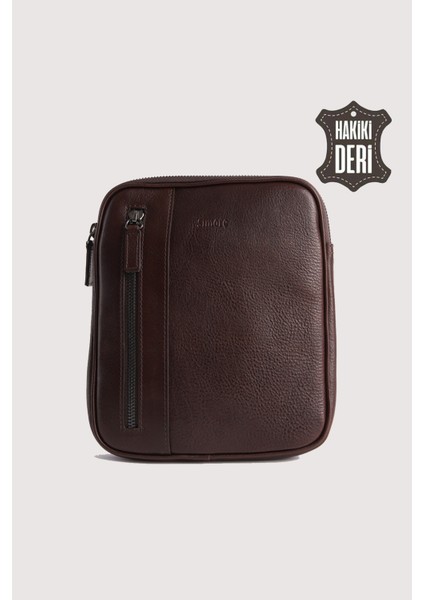Hakiki Deri Erkek Postacı Çantası Kahverengi SMR9250