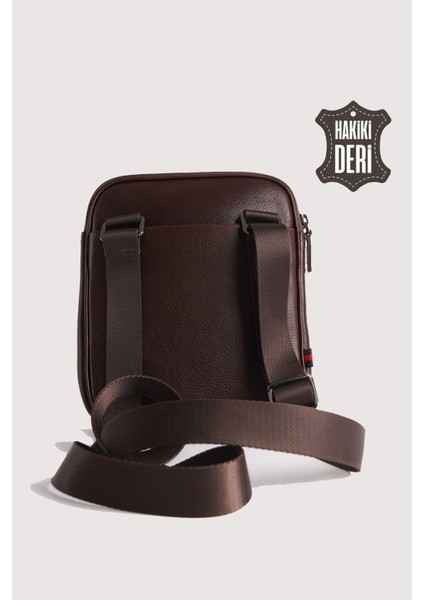 Hakiki Deri Erkek Postacı Çantası Kahverengi SMR9250 modelleri