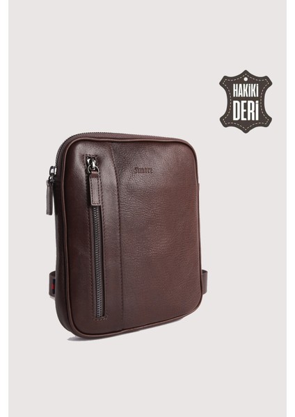 Hakiki Deri Erkek Postacı Çantası Kahverengi SMR9250 fırsatları