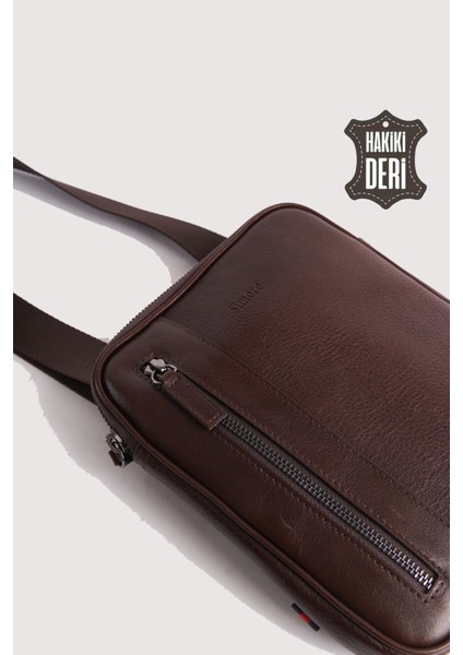 Hakiki Deri Erkek Postacı Çantası Kahverengi SMR9250 indirimleri
