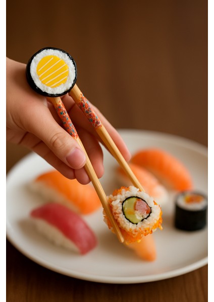 Gerçek Sushi Görünümlü Chopstick Tutma Aparatı Chopstick Öğrenme Aparatı fiyatları