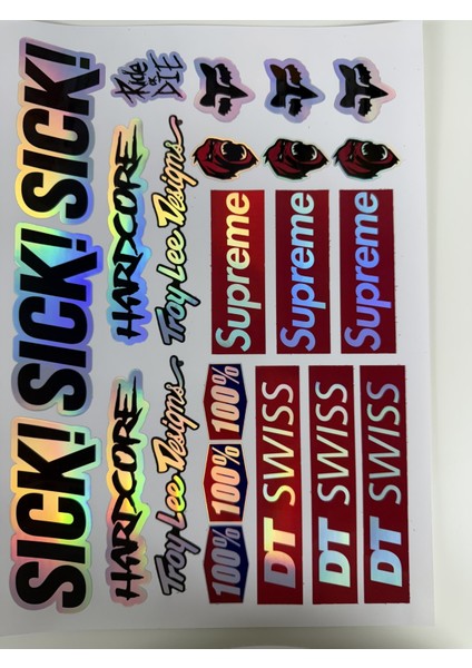 Bisiklet Sticker Seti – Holografik Suya Dayanıklı 23 Parça