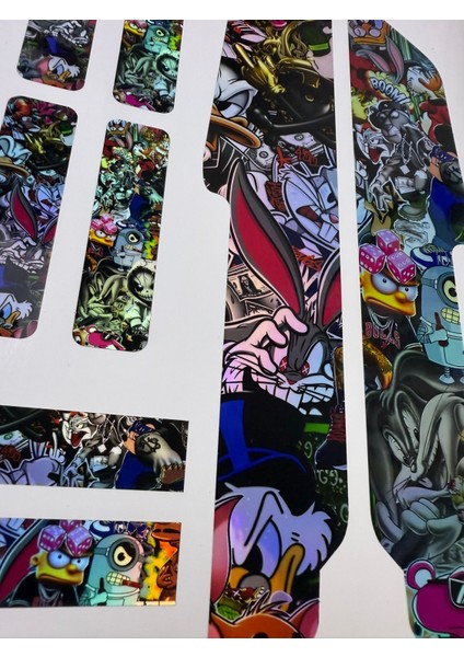 Cartoon Bisiklet Sticker Seti 9 Parça – Renkli Maşa Kadro Etiketi Hologram fiyatları