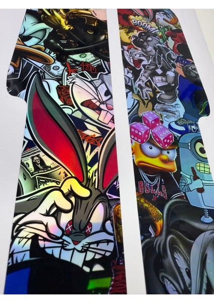 Cartoon Bisiklet Sticker Seti 9 Parça – Renkli Maşa Kadro Etiketi Hologram modelleri