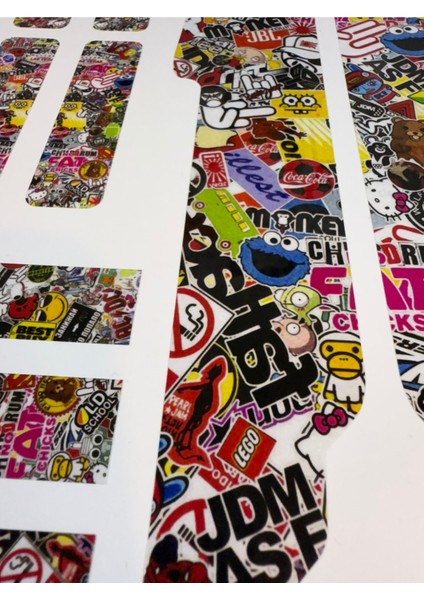 Sticker Bomb Bisiklet Sticker Seti 9 Parça – Renkli Maşa Kadro Etiketi modelleri