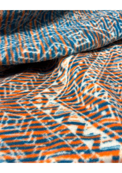 Turuncu Mavi Etnik Desen Pamuk Battaniye (150X200 Cm) fiyatları