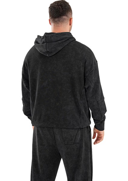 Kingsize Darksteel Antik Yıkamalı Oversize Sweatshirt Siyah modelleri