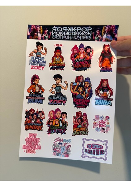 Kpop Hunters Sticker Seti – 15 Parça Anime Karakter Çıkartma | Defter, Laptop,