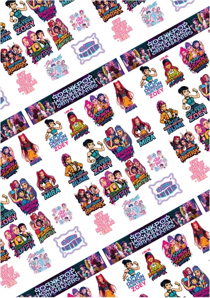 Kpop Hunters Sticker Seti – 15 Parça Anime Karakter Çıkartma | Defter, Laptop, fiyatları