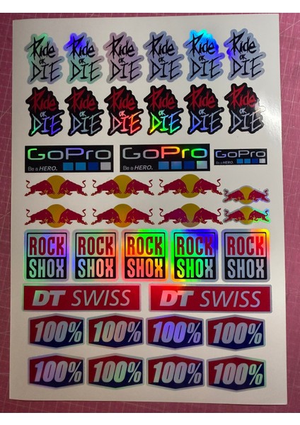 Bisiklet Sponsor Sticker Fox, Shimano, Sram, Rockshox, Gopro, Maxxis, Red Bull, Hologram fiyatları