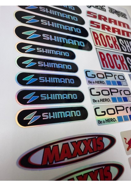 Bisiklet Sponsor Sticker Fox, Shimano, Sram, Rockshox, Gopro, Maxxis, Red Bull, Hologram fırsatları
