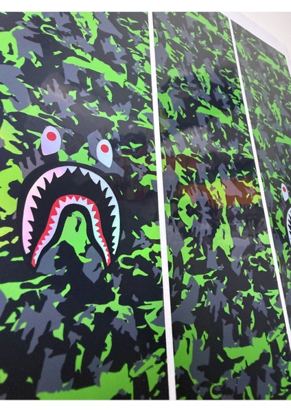 Bape Kamuflaj Bisiklet Sticker – 27X6.5 cm Suya Dayanıklı Görsel Kaplama Etiketi Hologram fiyatları