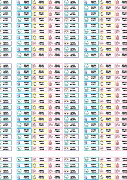 Kawaii 60 Adet Suya Dayanıklı Kalem Etiketi – 4,5x1,5 cm Kişiye Özel Isimli Sticker Seti modelleri