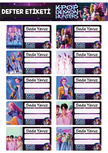 K-Pop Demon Hunters Saja Boys & Huntrix Okul Sticker Seti – 67 Parça fırsatları
