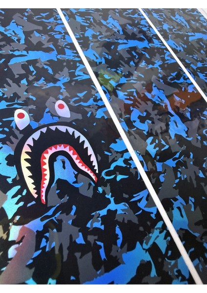 Bape Kamuflaj Bisiklet Sticker – 27X6.5 cm Suya Dayanıklı Görsel Kaplama Etiketi Hologram