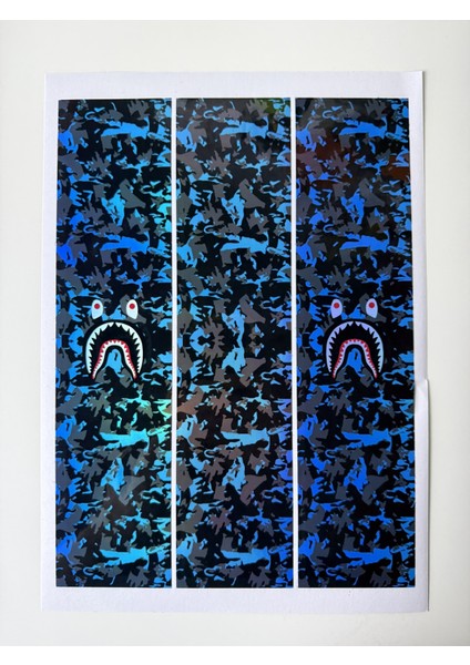 Bape Kamuflaj Bisiklet Sticker – 27X6.5 cm Suya Dayanıklı Görsel Kaplama Etiketi Hologram modelleri
