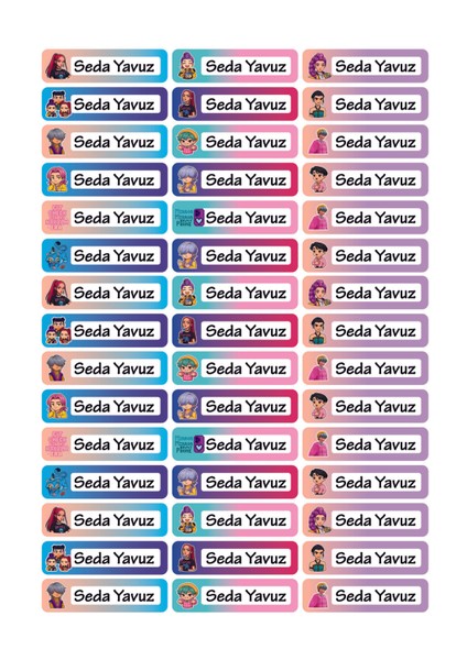 K-Pop Demon Hunters Saja Boys & Huntrix Kalem Sticker Seti 45 Adet 4,5x1,5