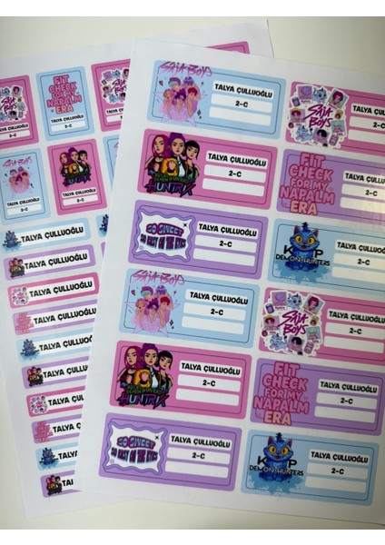 Kpop Demon Hunters Defter Etiketi Seti