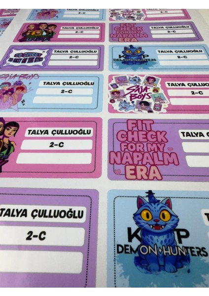 Kpop Demon Hunters Defter Etiketi Seti