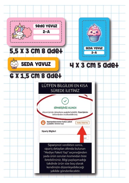 "kişiye Özel Defter Isim Etiketi – Kawaii Çıkartma Seti (Okul Etiketi, 28 Adet)" fiyatları