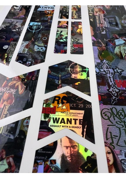 Gta Bisiklet Sticker Seti 12 Parça – Renkli Maşa Kadro Etiketi Hologram fiyatları