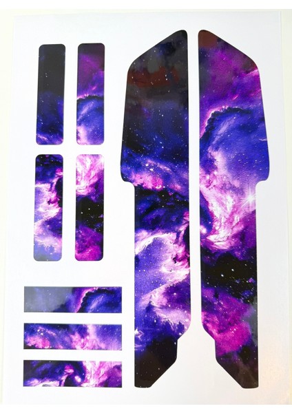 Galaxy Bisiklet Sticker Seti 9 Parça – Renkli Maşa Kadro Etiketi