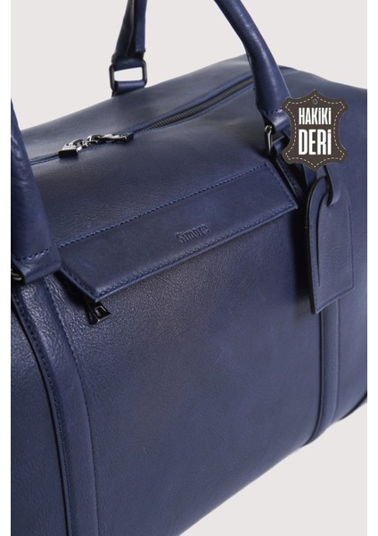 Hakiki Deri Erkek Valiz Çantası Lacivert SMR6788 indirimleri
