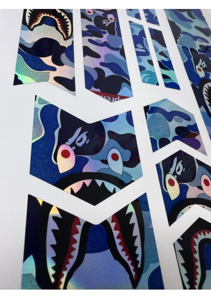 Supreme Bisiklet Sticker Seti 12 Parça – Renkli Maşa Kadro Etiketi Hologram modelleri