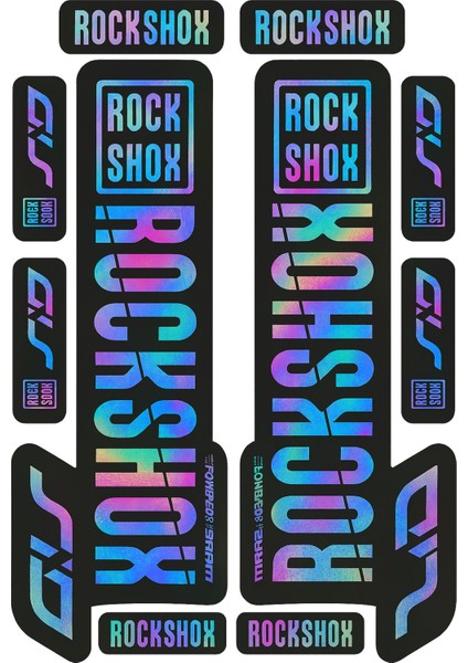 Rockshox Maşa Sticker | Bisiklet Ön Çatal Stickerı | 10 Parça Etiket
