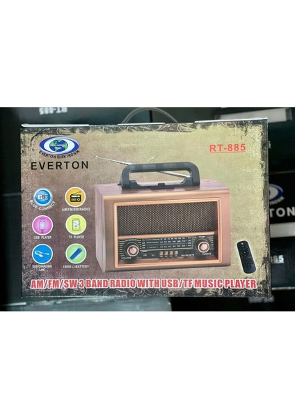 RT-885 Nostaljik Ahşap Görünümlü Bluetooth USB Tf Kart Destekli Am/fm/sw Radyo fiyatları