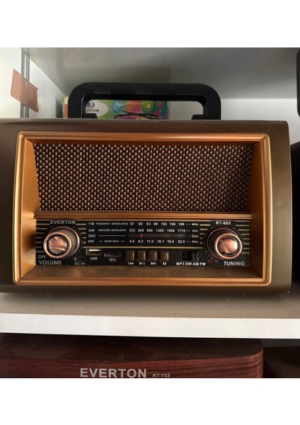 RT-885 Nostaljik Ahşap Görünümlü Bluetooth USB Tf Kart Destekli Am/fm/sw Radyo modelleri