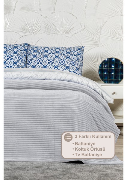 Anna Battaniye Çift Kişilik Wellsoft (180X220 Cm) Gri fiyatları