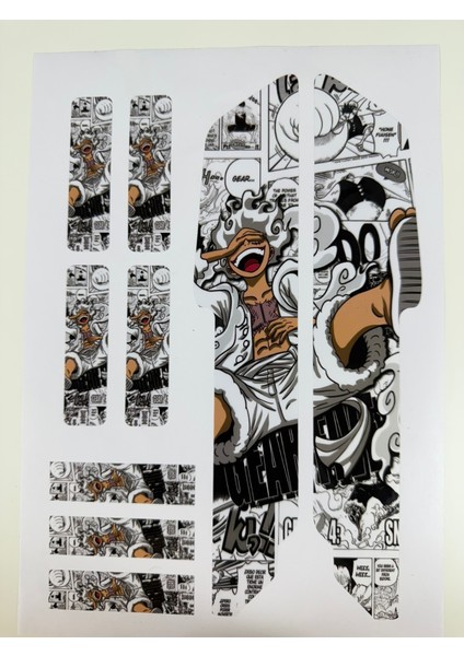 One Piece Luffy Bisiklet Sticker Seti 9 Parça – Renkli Maşa Kadro Etiketi