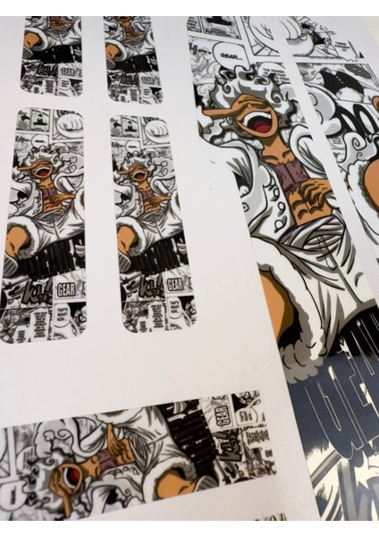 One Piece Luffy Bisiklet Sticker Seti 9 Parça – Renkli Maşa Kadro Etiketi fırsatları