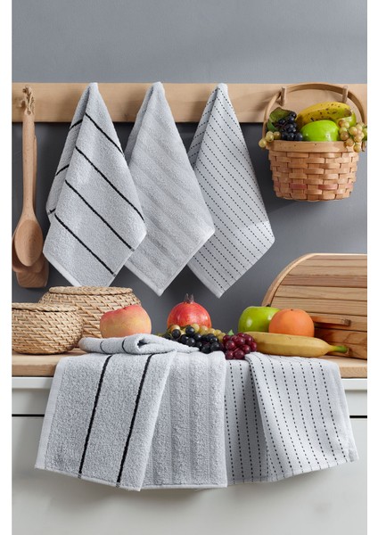 Sophia Mutfak Havlusu 6 Adet (45X30 Cm) Gri