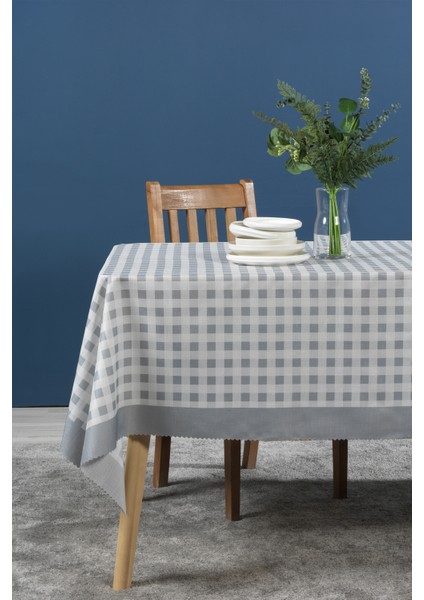 Ekose Masa Örtüsü Digital Baskılı (160X220 Cm) Gri