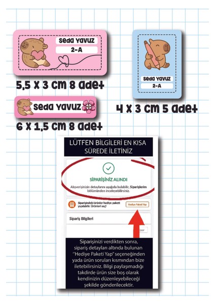 "kişiye Özel Defter Isim Etiketi – Sevimli Kapibara Çıkartma Seti (Okul Etiketi, 28 Adet)" fırsatları