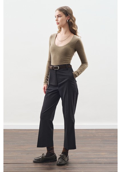 Flare Kesim Pantolon Siyah