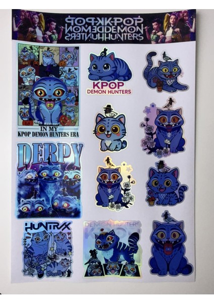 Kpop Demon Hunters Sticker Seti | Holografik K-Pop Anime Karakter fiyatları