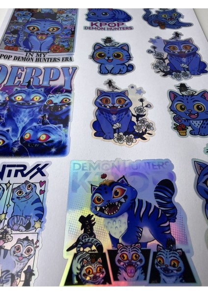Kpop Demon Hunters Sticker Seti | Holografik K-Pop Anime Karakter modelleri