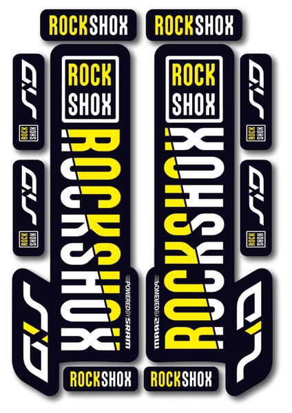 Rockshox Maşa Sticker | Bisiklet Ön Çatal Stickerı | 10 Parça Etiket