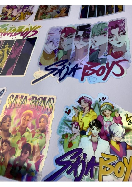 Kpop Demon Hunters Sticker Seti | Holografik K-Pop Anime Karakter modelleri