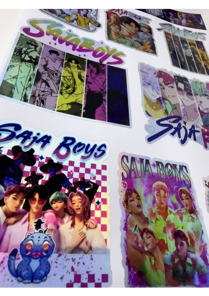 Kpop Demon Hunters Sticker Seti | Holografik K-Pop Anime Karakter fırsatları